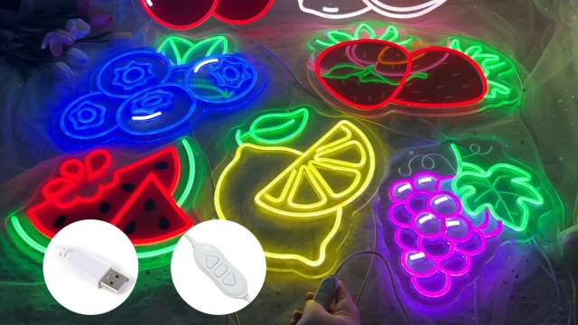 Luci,Insegna al Neon con Ciliegia, Insegne con Frutta, Luce Decorativa, Lampada da Notte al Neon a LED, Alimentata Tramite USB, Insegna al Neon con Frutta da Parete Decorativa, Per Feste(#1), Ins