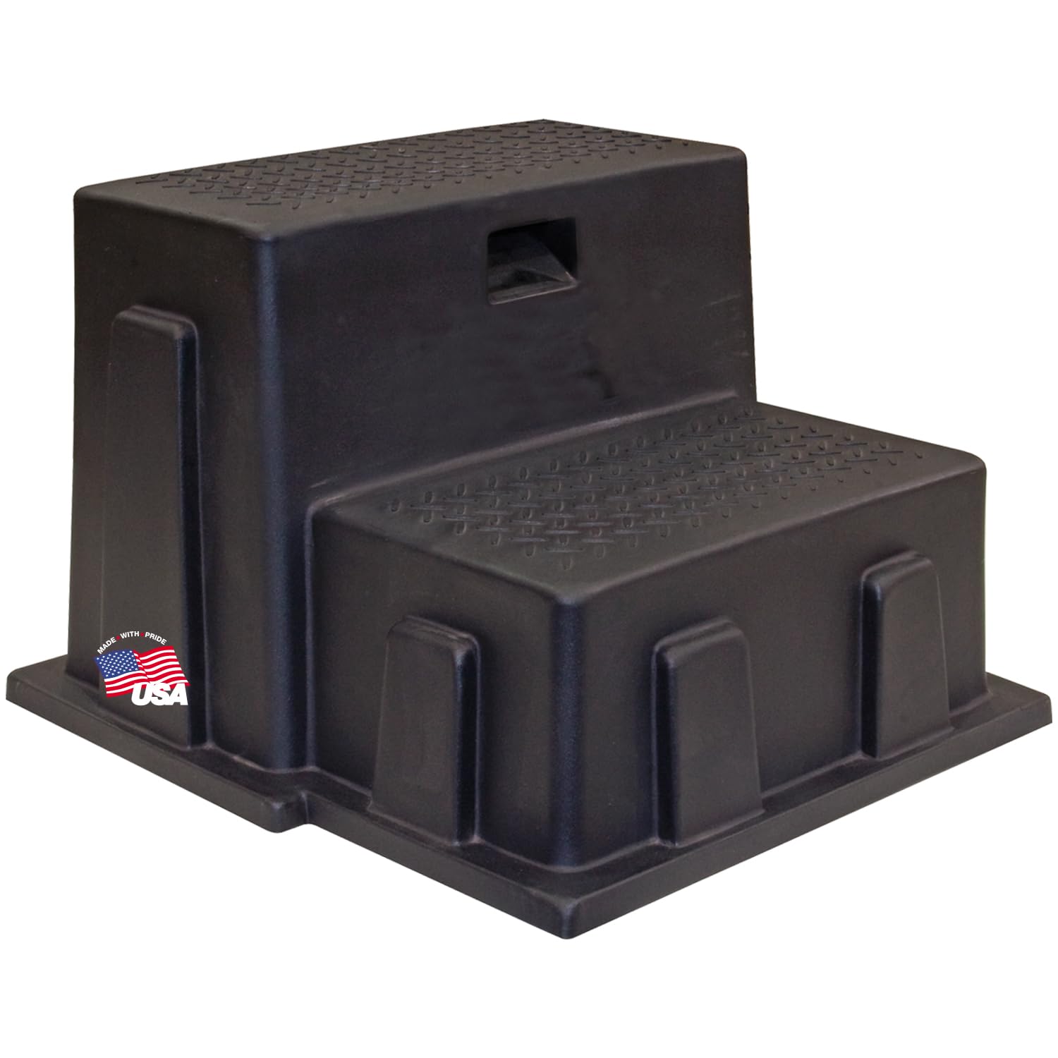 Buyers Products 3013658 Polymer Step, Made in The USA, Non-Skid Surface, Ideal Entrance Stairs for Campers, RVs, Boats, Lightweight & Easy to Carry
