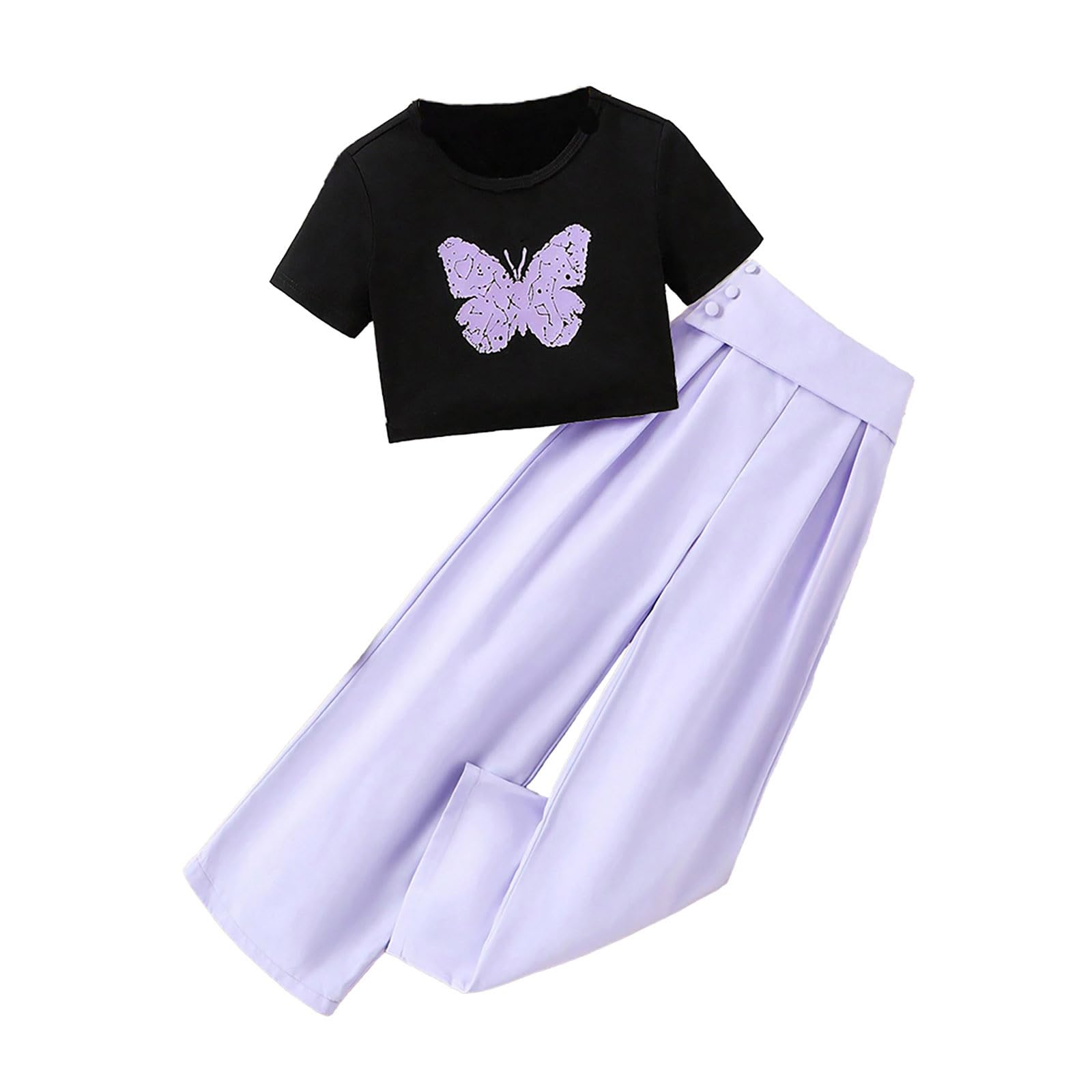Cokbyavla Women's Purple Toddler Spring Outfits,Girls Summer Tie-Dye Cute Clothing Sets 4T Girl Clothes Summer Sets Crop Tops For Kids Cute Crop Tops For Girls 10-12 Girls Shorts 5T Flower Girl Dress