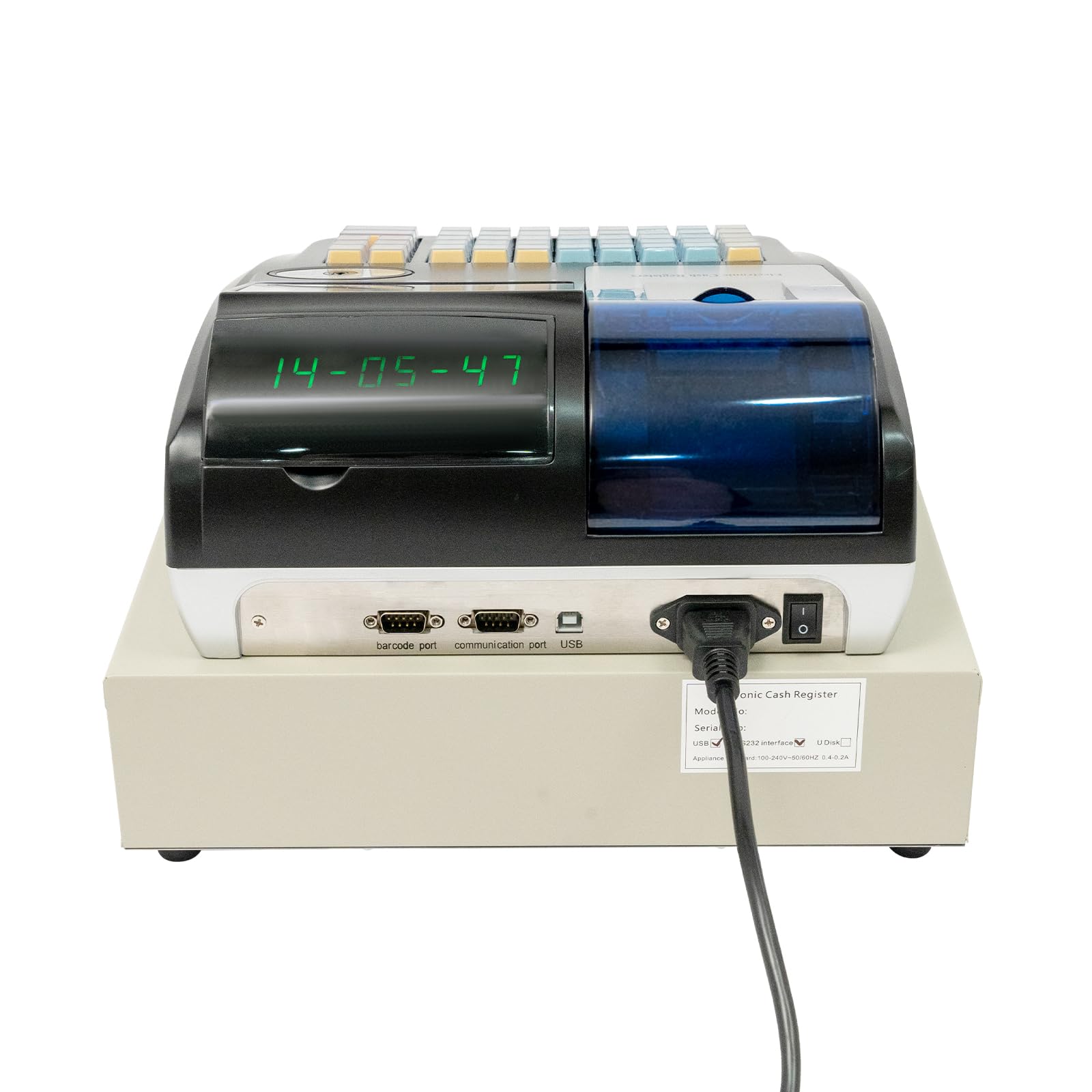 Caja registradora electrónica supermercado quiosco venta al por menor sistema POS gastronomía con 48 teclas Pos-Kassen Soporte de mesa para restaurantes supermercados mayoristas, etc. Solo inglés
