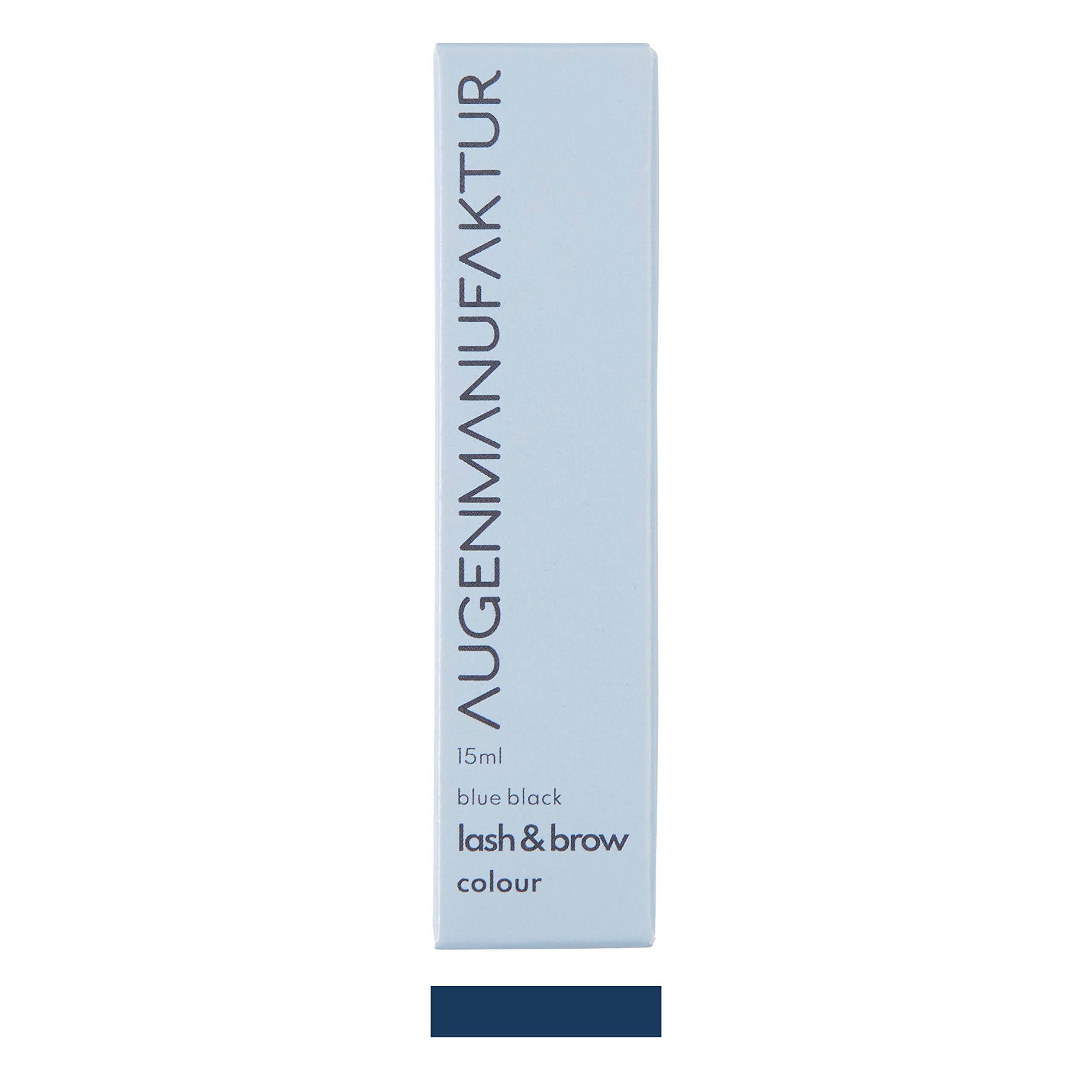 Augenmanufaktur Colour Lash & Brow Wimpern und Augenbrauen färben blue black - permanent Farbe für Intensiv Tönung – 15 ml