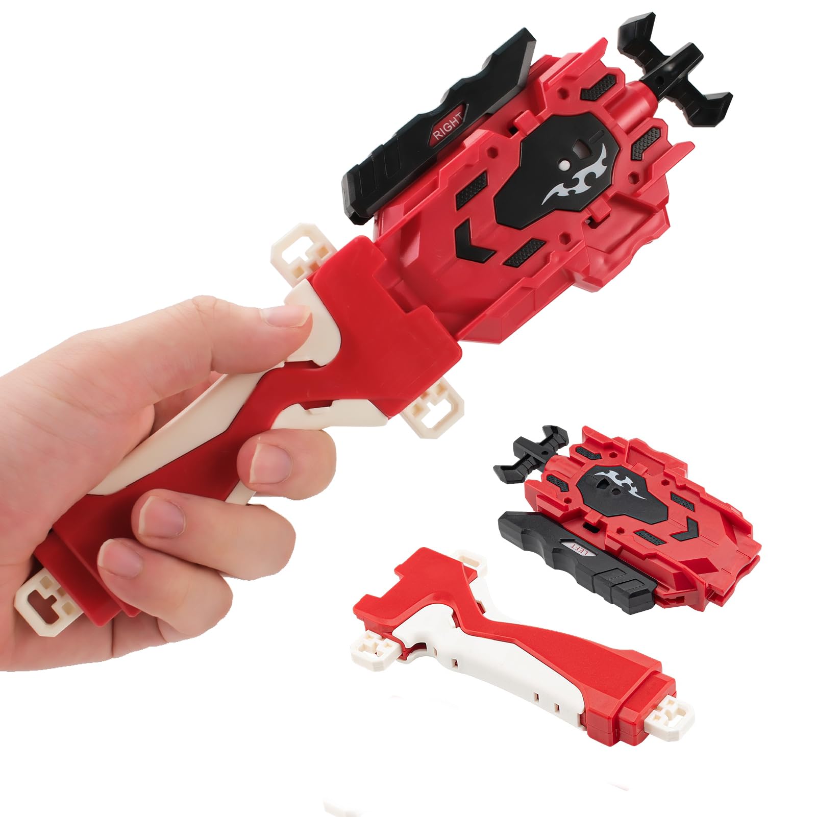 String Launcher and Grip, Battling Burst Launcher, Left/Right Spin Compatible with Burst Gyros, Two Launch Modes(Red)