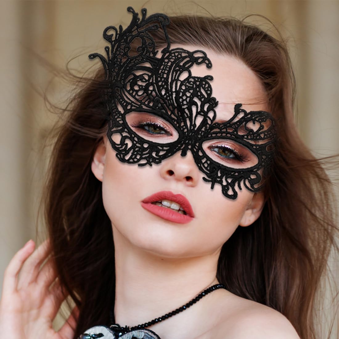 Maschere Veneziane Regerly 2 Pezzi - Maschere Carnevale Sexy Donna Con Decorazioni - Foto 7