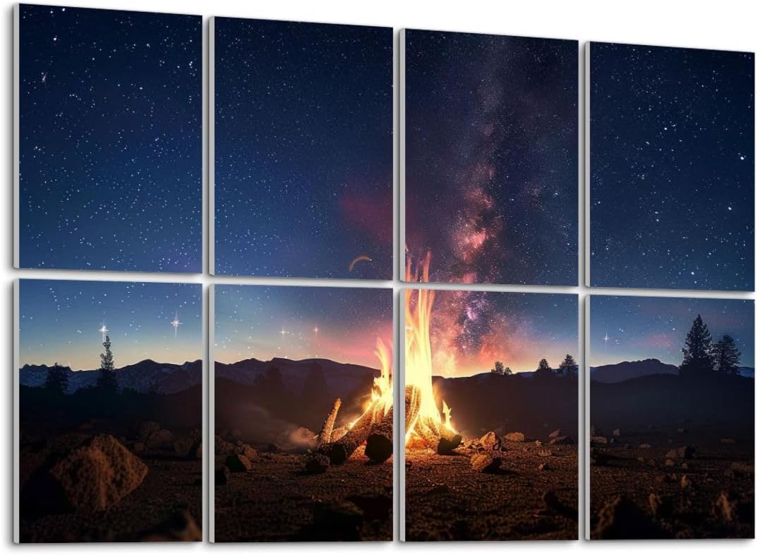 Art Acoustic Panels Self Adhesive Summer Dusk 8Packs Decorative Soundproof Wall Panels Large Sound Absorbing Panels for Home Office 48"x32"