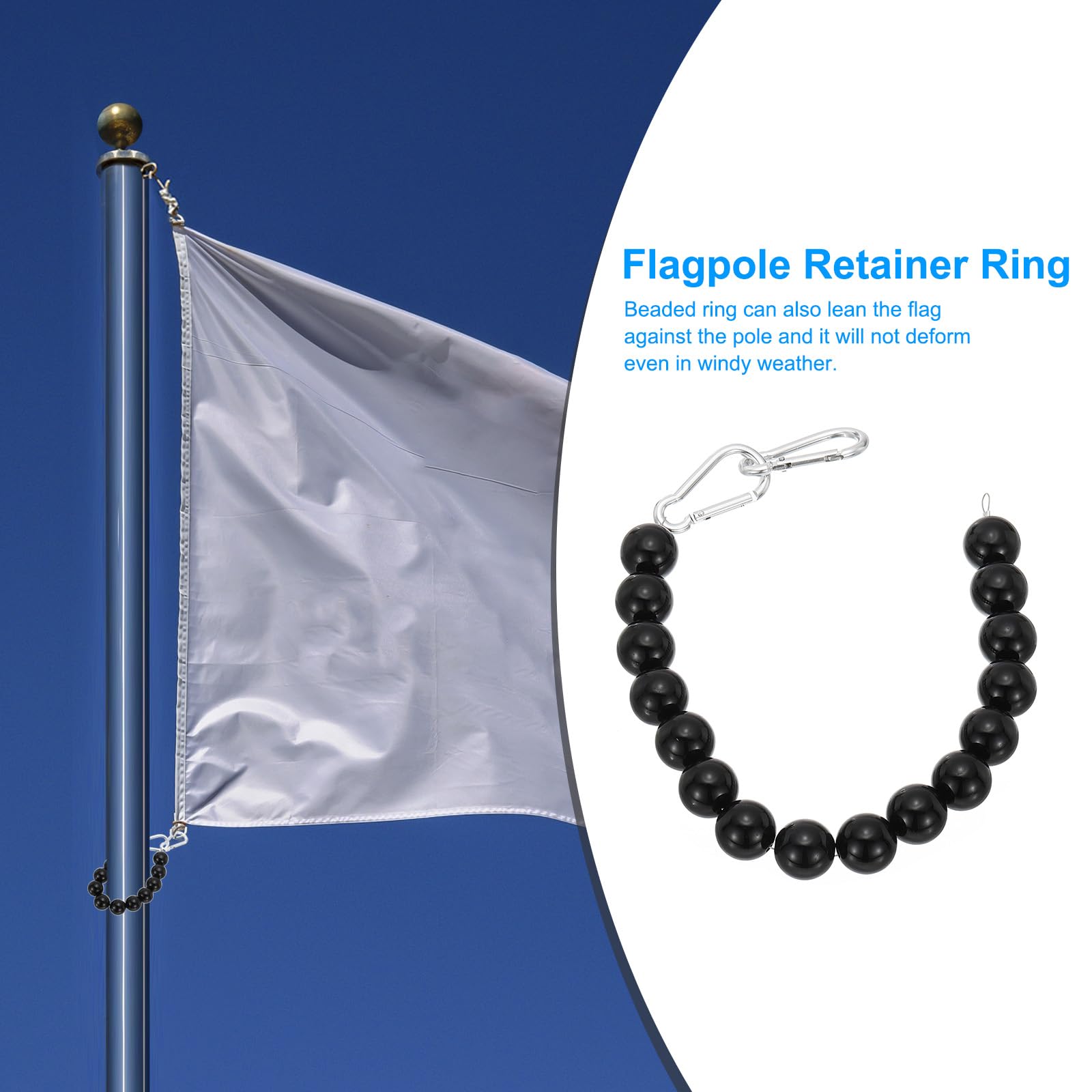 PATIKIL 1 Pcs Mât Drapeau Retenue Anneau Drapeau Mât