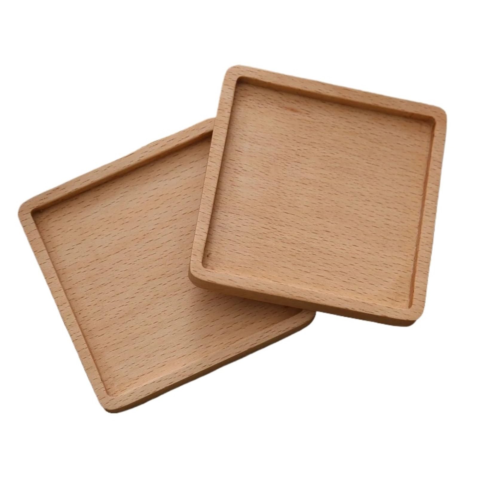 Insulated Coasters 4pcs 8.8cm New Wood Coasters Durable Heat Resistant Placemats Square Round Decor Mats for Drinks Coffee Pads Beer Home Office(Beech S2)