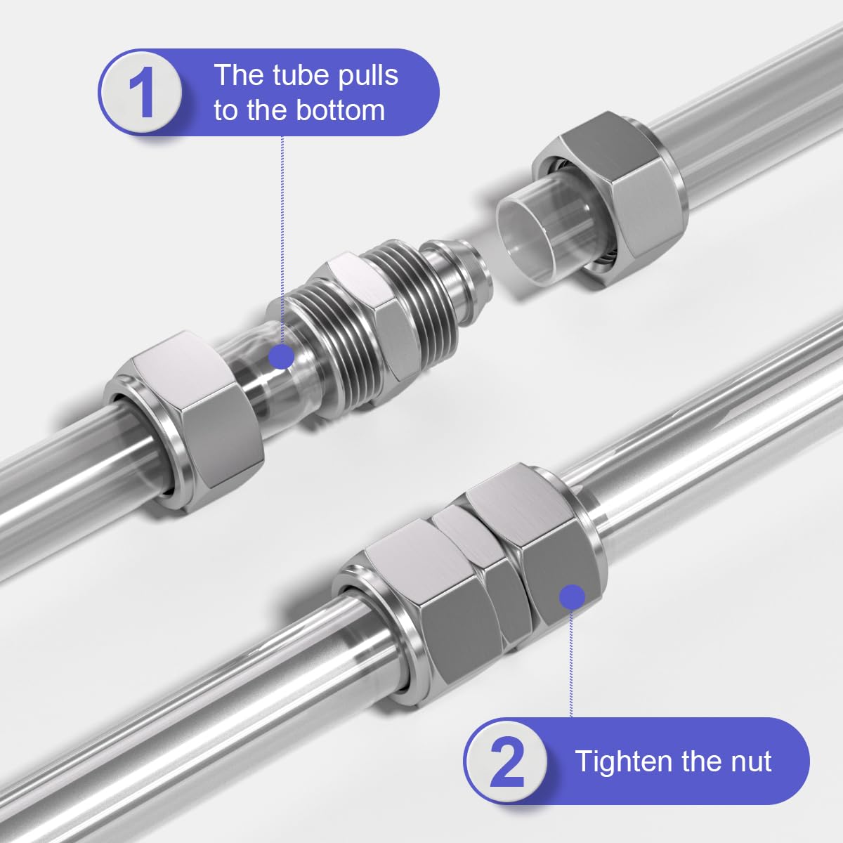 Bwintech 5 pezzi 4 mm dritto spingere per collegare tubo dado di bloccaggio raccordo pneumatico, 2 vie nichelato in ottone rapido KPU4 linea d'aria adattatore