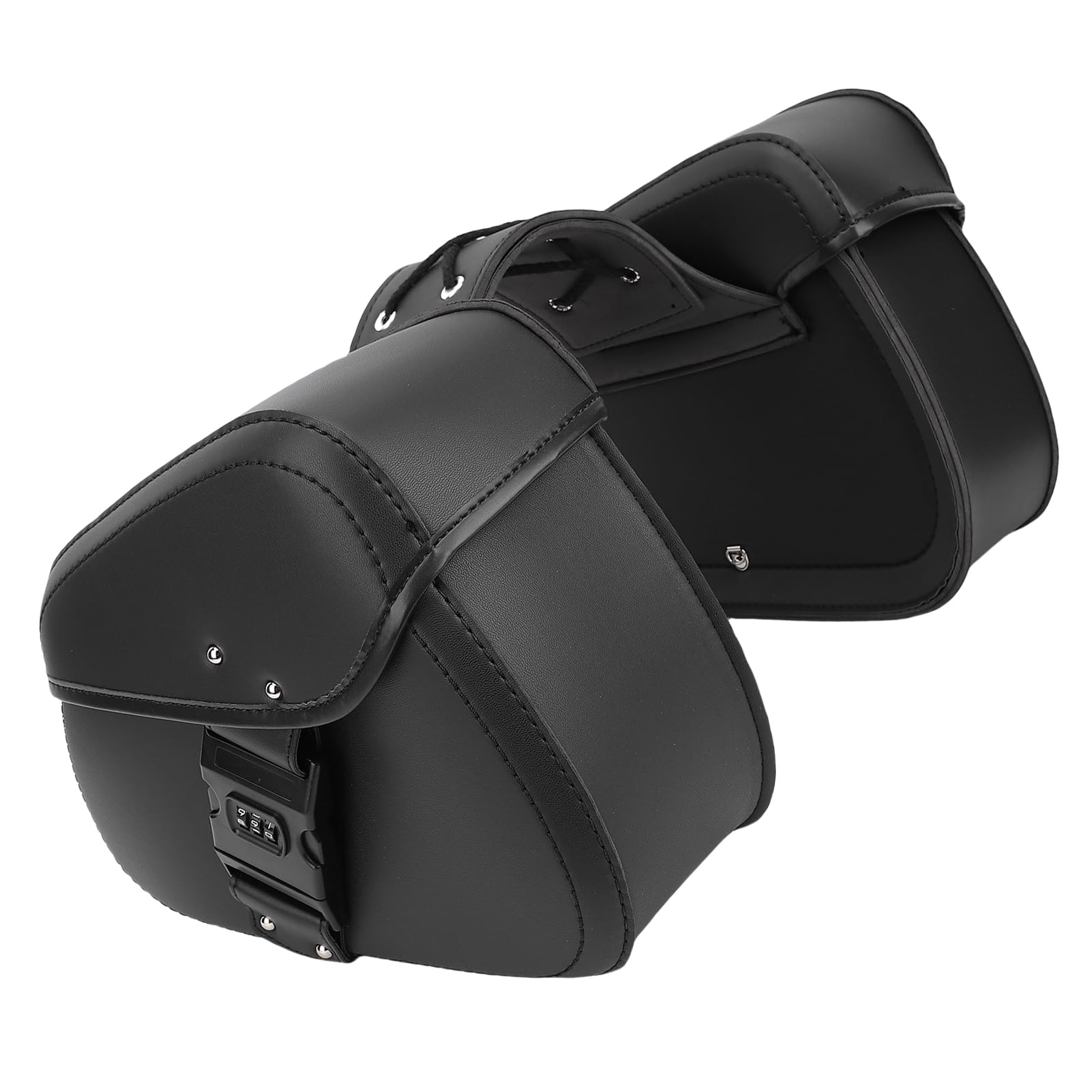 aqxreight Bolsa para Sillín de Motocicleta, Capacidad de 16 litros, Bolsa Lateral Multifuncional de Cuero PU a Prueba de Lluvia para Motocicleta con Reemplazo de Cerradura para V Star 250,