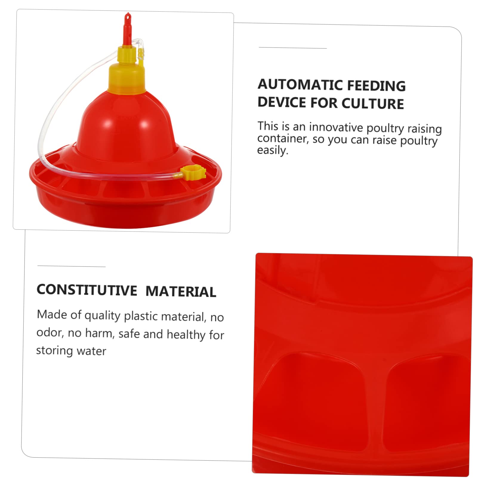 Sosoport Abbeveratoio Automatico per Pollame e Oche, in Plastica Rossa, Flusso D’acqua Costante, Resistente al Caldo al Freddo, per Uso Domestico