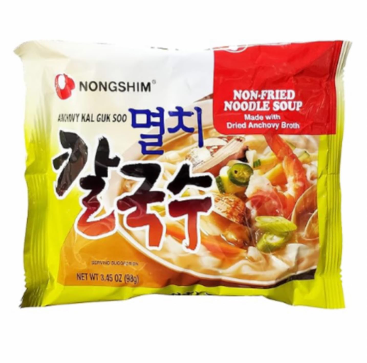 Air dried, Non Fried Noodle Soup, Anchovy Kal Guk Soo,Korean Instant Ramen Noodle/K - Food, (5 pack), Set of 2- Total 10 pack