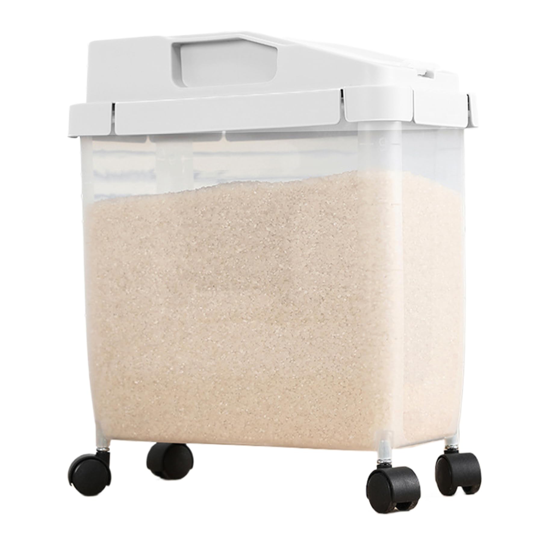 Seau à riz étanche 10 kg avec compartiment supérieur anti-humidité et gobelet de dosage