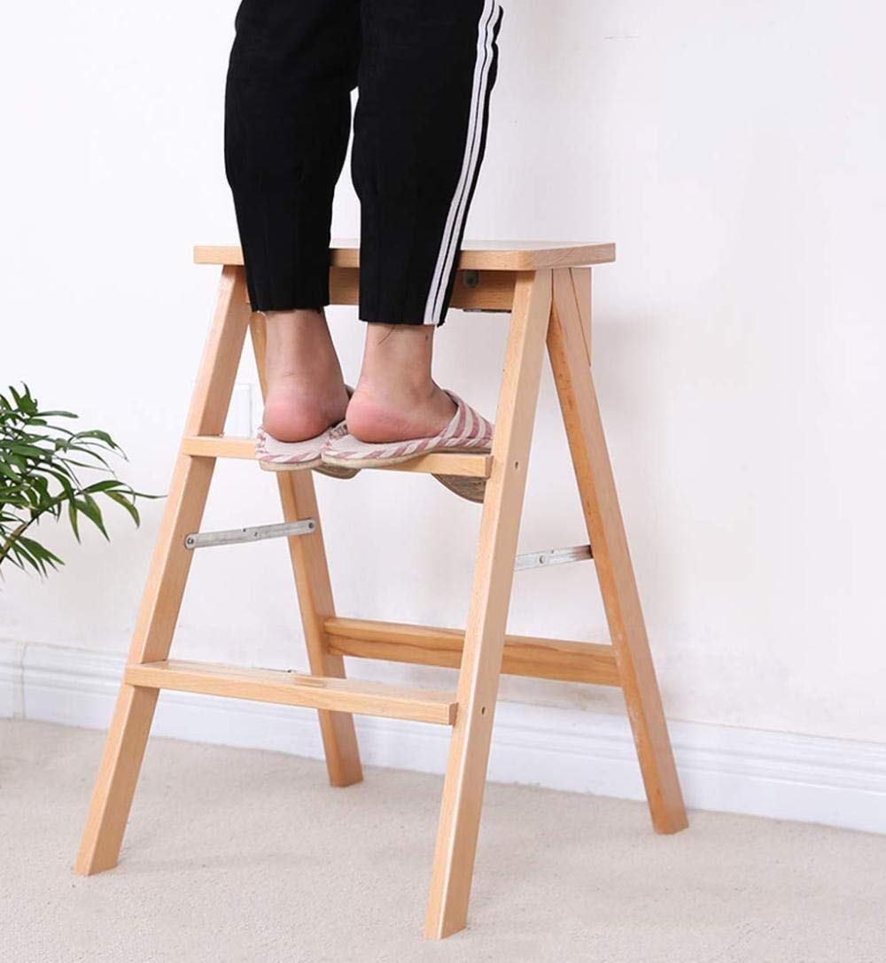 Taboret do wspinaczki w pomieszczeniach, drewniany taboret drabinowy 3 stopnie przenośne składane krzesła do schodów domowych wielofunkcyjny stojak na kwiaty/taboret ze stopniami I