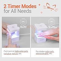 Vista 4 de modelones Mini luz UV para uñas de gel, lámpara de uñas UV, luz de uñas con 2 temporizadores para extensión de esmalte de gel de secado rápido
