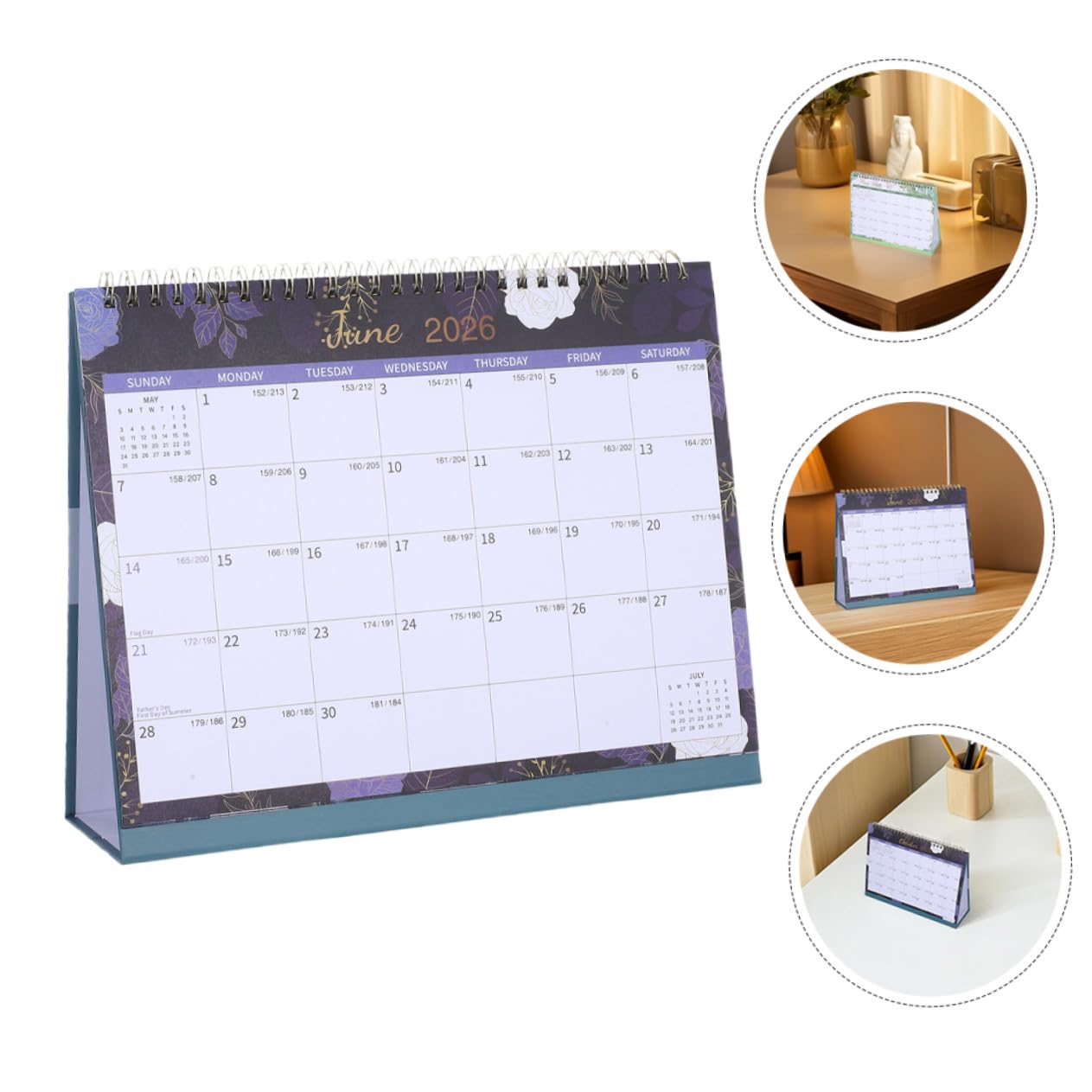2026 Kalender, 2-teiliger minimalistischer Monatskalender zum Aufklappen, Spiralbindung, platzsparend, von Juli bis Dezember, ideal für Büro, Zuhause und Schule.