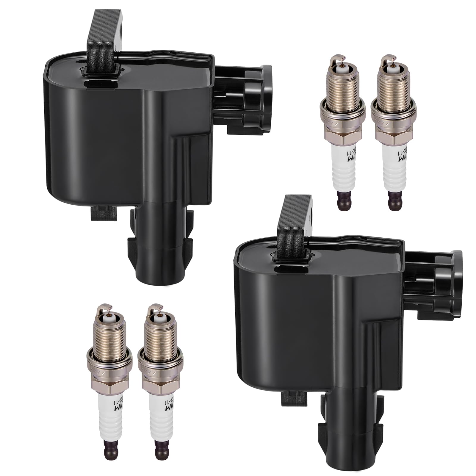 2 Ignition Coils &amp; 4 Iridium Spark Plugs UF246 7090 for Chevy Toyota