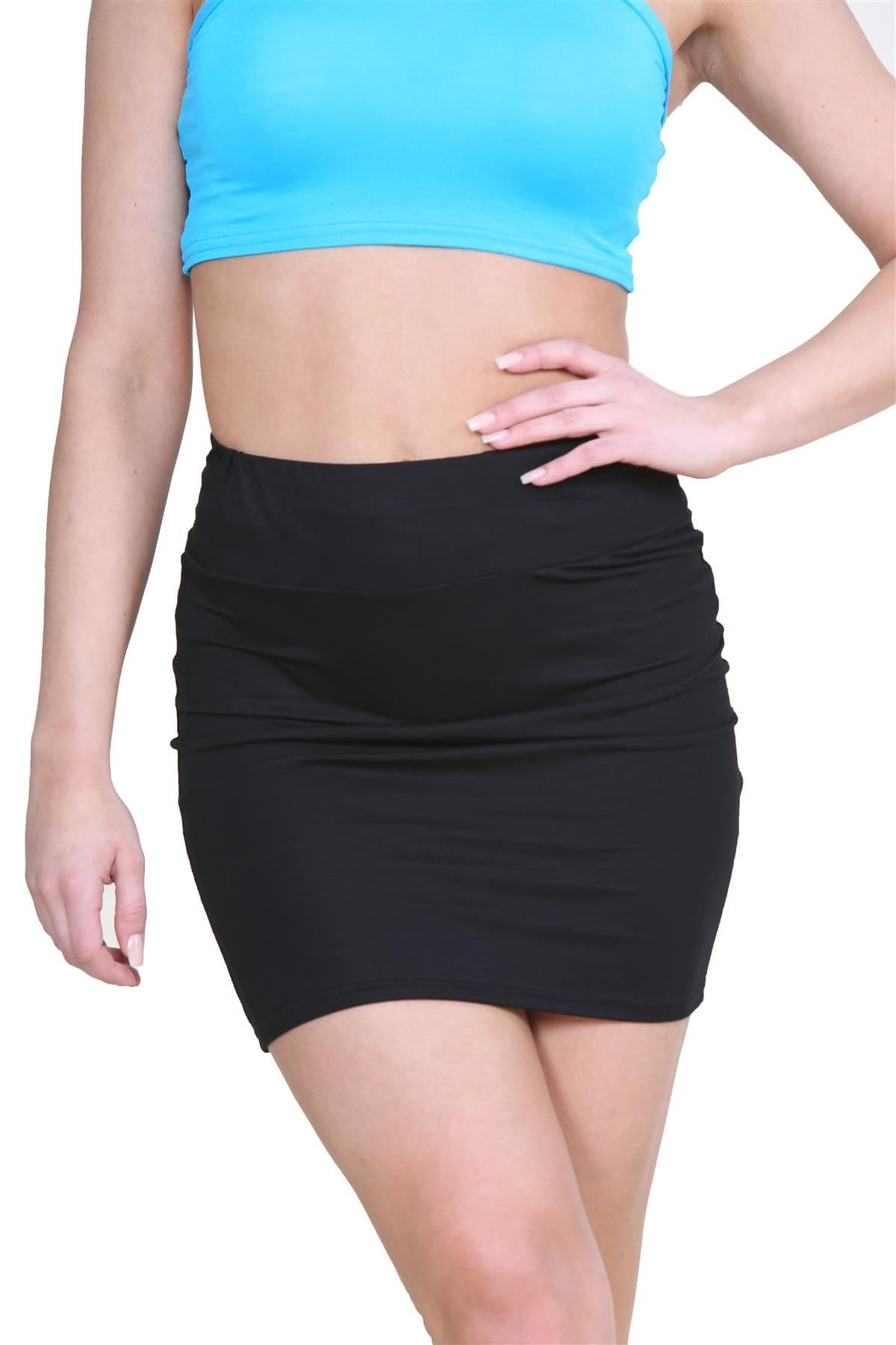 Hamishkane Women's Black Hamishkane® New Mini Skirt, Plain Bodycon High Waisted Stretchy Micro Pencil Skirt, Party Wear, Casual Summer Skirts