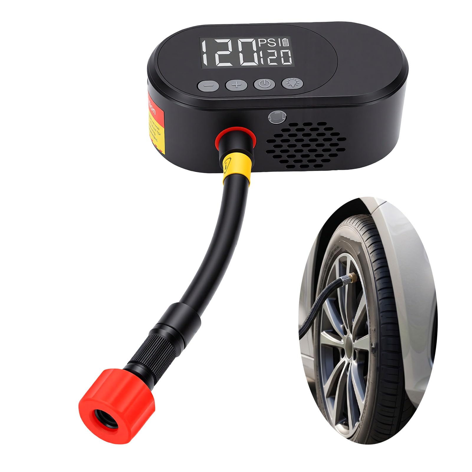 Irfora Pompe à Air électrique Portable pour Mini Vélos, Gonfleur de Pneus Compact avec écran LED Intelligent, adapté aux Vannes Presta et Schrader