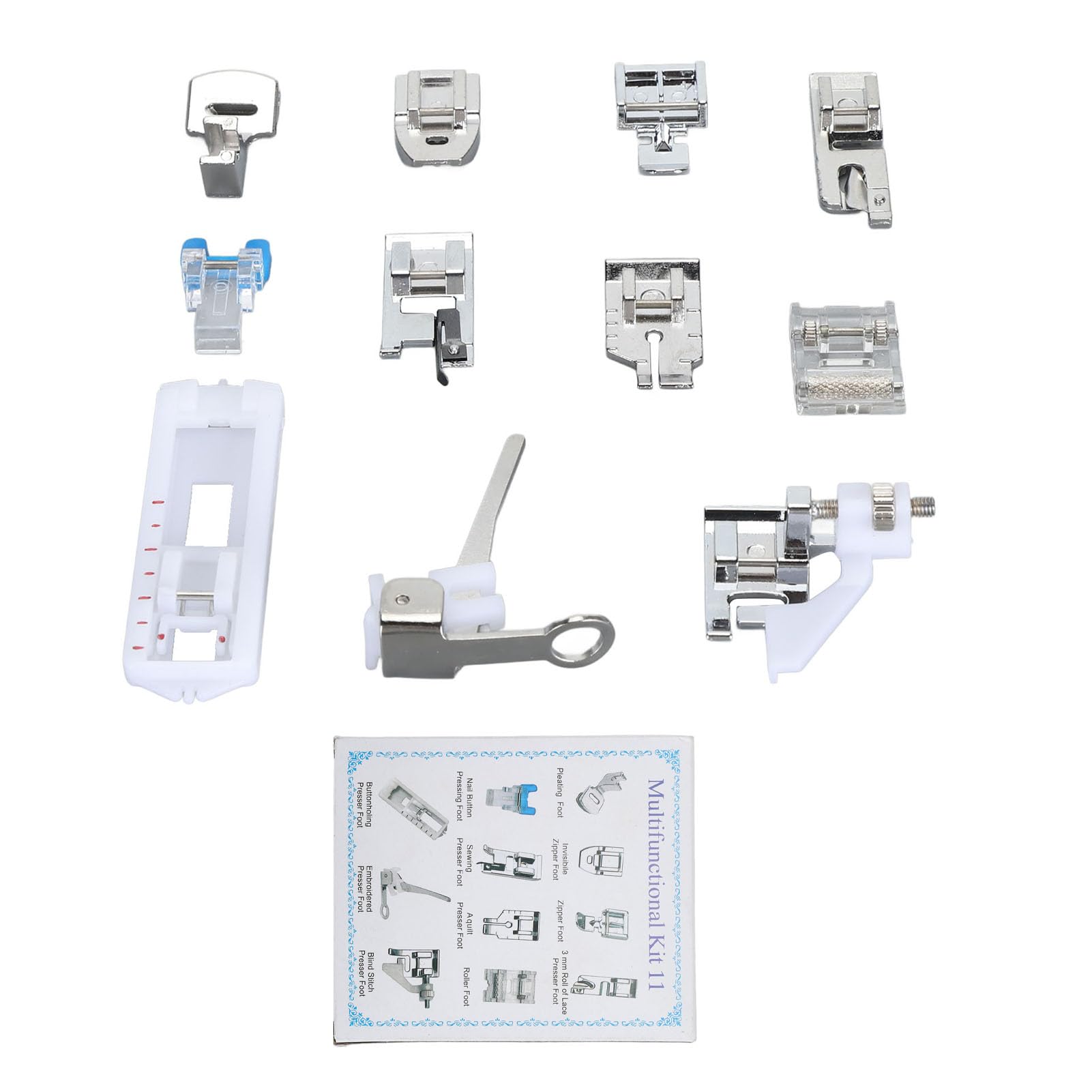 SDGBCXD Sewing machine presser foot, 11PCS Professional 505a Presser Foot Set, Stainless Steel Replacement Feet, Home Sewing Machine Parts for Projects