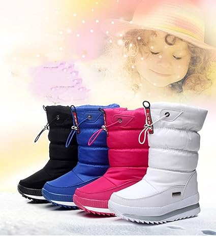 Amazon Co Jp スノーブーツ キッズ ブーツ 女の子 男の子 長靴 子供靴 ハイカット可愛い 雪靴 防寒 ブーツ 裏ボア 暖かい ウィンターブーツ 防風 防水 保暖 滑り止め 暖かい 雪用 雨の日 耐磨耗 通学 お出かけ 履きやすい 綿靴 雪靴 ファッション