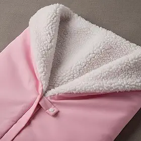 Saco Porta Bebê Casulo Percal com Sherpa Multifuncional para Carrinho Berço e Colo 38x63cm Rosa