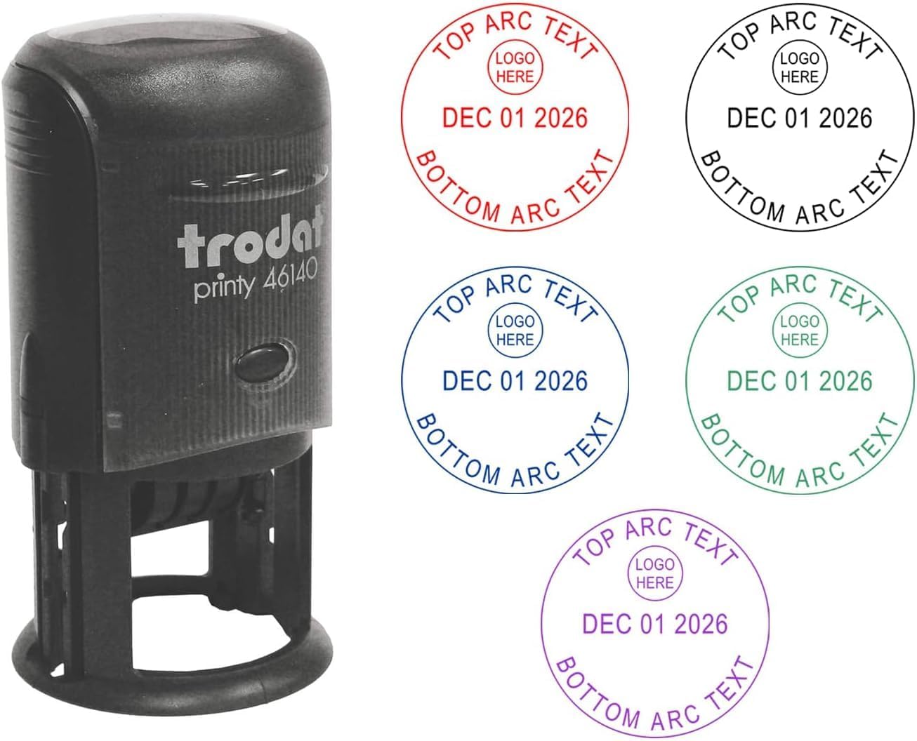 Trodat Printy 46140 Custom Round Die Plate Dater Self Inking Stamp