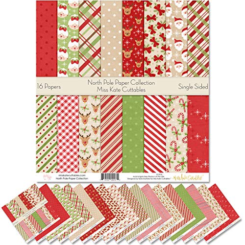 Pattern Paper Pack - North Pole - Scrapbook Premium Specialty Paper Single-Sided 12