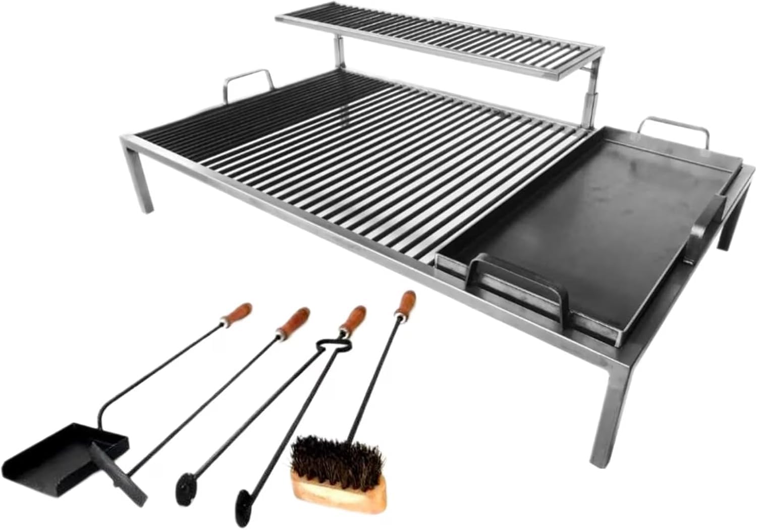 Griglia argentina di lusso con moduli in ferro rimovibili - Iron Argentina Grill - BBQ Parrilla Asado. Sor pampa grill (91,4 x 61 cm) -