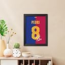 TenorArts Pedri Poster Frame Barcelona Jersey Laminated Photo Print Signature Framed Painting with Matt Finish Black Frame (12 inches x 9inches) gallery image