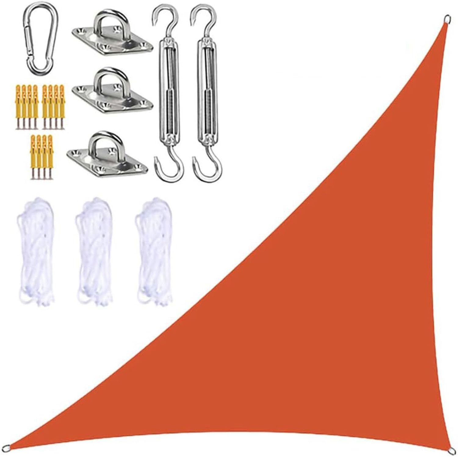 LYGBAOFUL Parasole Triangolare Arancione Impermeabile 6 x 6 x 6 m con Protezione UV Vele Parasole da Giardino Tende Parasole per Picnic Campeggio ad Angolo retto per la Massima Protezione Solare