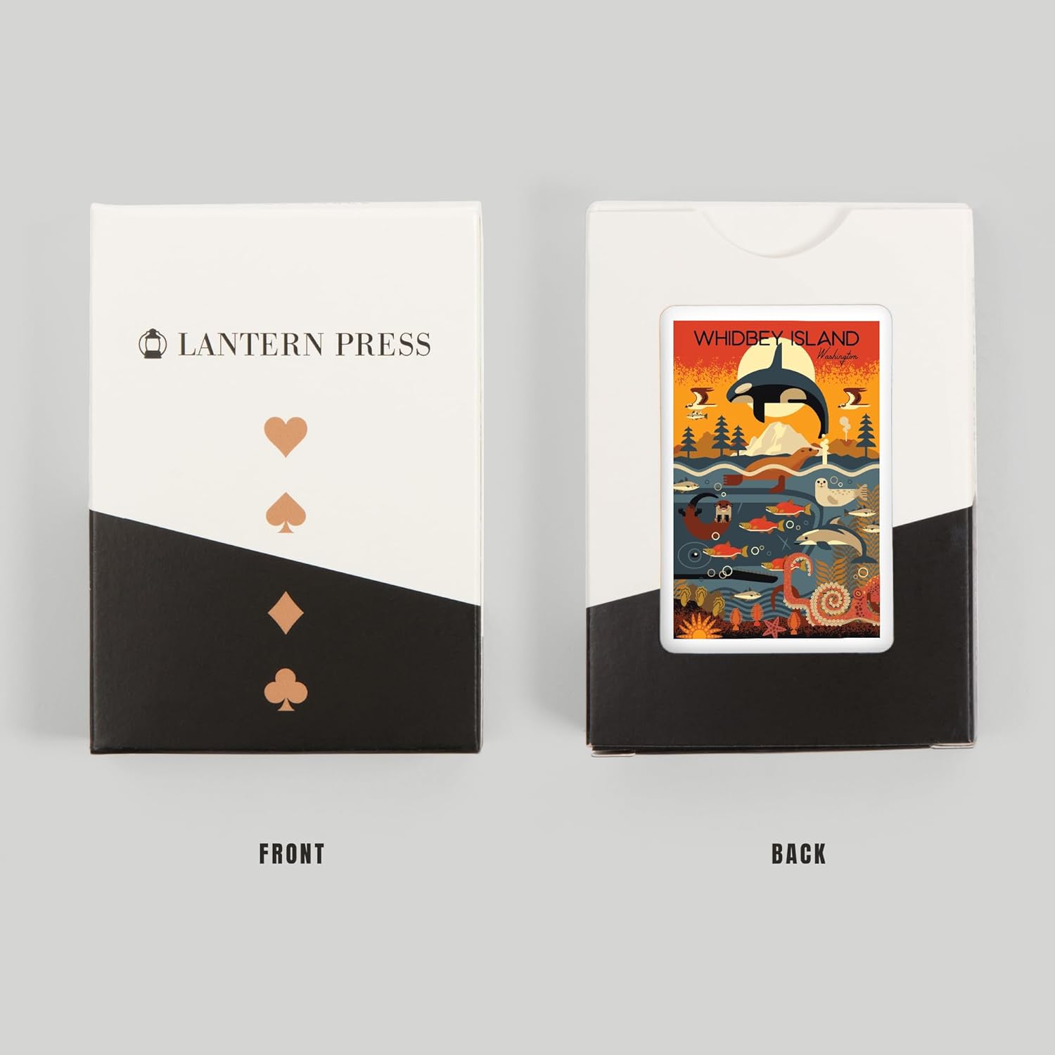 Lantern Press Whidbey Island, Washington, Nautical Geometric, 52 Playing Cards for Adults, Poker Size Card Deck