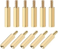 Vista 11 de uxcell M2.0.197x0.157 in+0.157 in macho-hembra latón hexagonal PCB placa base separador separador para FPV Drone Quadcopter, computadora y placa