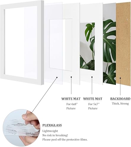 Vista 936 de Egofine Portarretratos de 9 x 12 pulgadas hecho de madera maciza con plexiglás, fotos de 5 x 7/6 x 8 con paspartú o de 9 x 12 pulgadas sin paspartú
