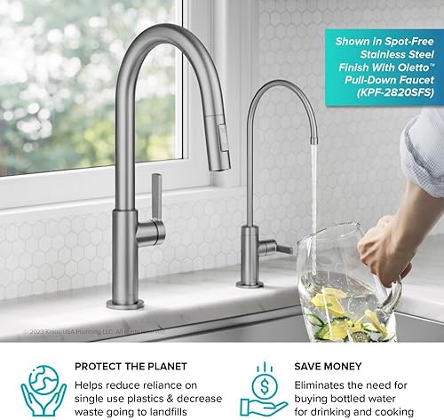 Miniatura 106 de KRAUS Allyn - Grifo de cocina monomando extraíble, industrial y moderno, en acero inoxidable antimanchas, KPF-2654SFS Negro / acero inoxidable negro