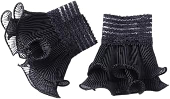 AUOCATTAIL Flared Wrist Sleeves Fake Cuffs Elastic Bracelet Wrist Cuff for Women Cosplay Wedding Tea Party Masquerade