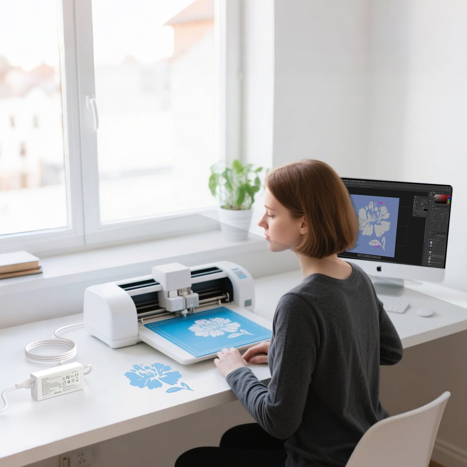 24 V biała ładowarka do Silhouette Cameo 5 4 3 2 1 SD Portrait Studio elektroniczne narzędzie tnące ciśnienie zasilanie