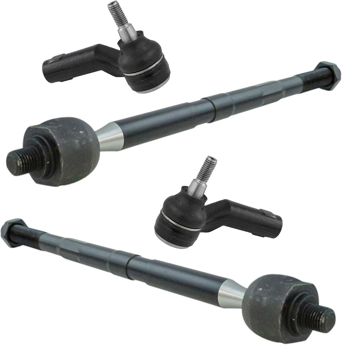 TRQ Inner and Outer Tie Rod Set 4 Piece | For 12 Ford Focus 13-18 Focus S SE Titanium 14-18 Electric 17-18 SEL 13-18 C-Max 13-19 Escape 14-19 Transit Connect