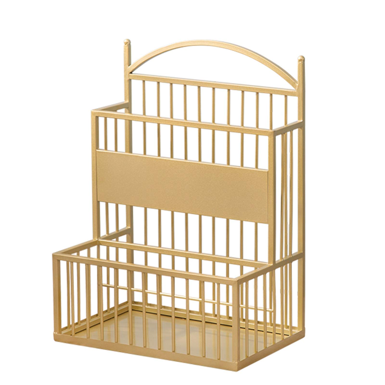GHHVFEC Large Capacity Metal Double Layer Umbrella Holder with Hook and Drainage Tray, Entryway nizer for Office, Stylish Gold Design - 36x25x60cm