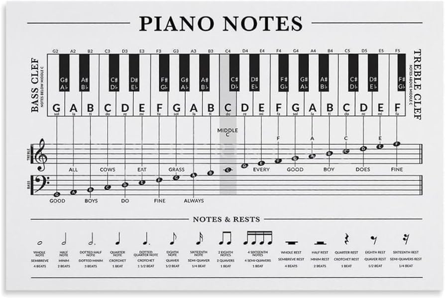 amazon-com-piano-notes-poster-for-beginners-piano-keyboard-notes-chart-on-stave-music-education-note-values-music-classroom-decoration-poster-3-canvas-art-wall-poster-printing-office-bedroom-aesthetic-post-posters for Free Printable Music Note Chart Amazon.com: Piano Notes Poster for Beginners, Piano Keyboard Notes Chart on Stave, Music Education, Note Values, Music Classroom Decoration Poster (3) Canvas Art Wall Poster Printing Office Bedroom Aesthetic Post: Posters & for Free Printable Music Note Chart