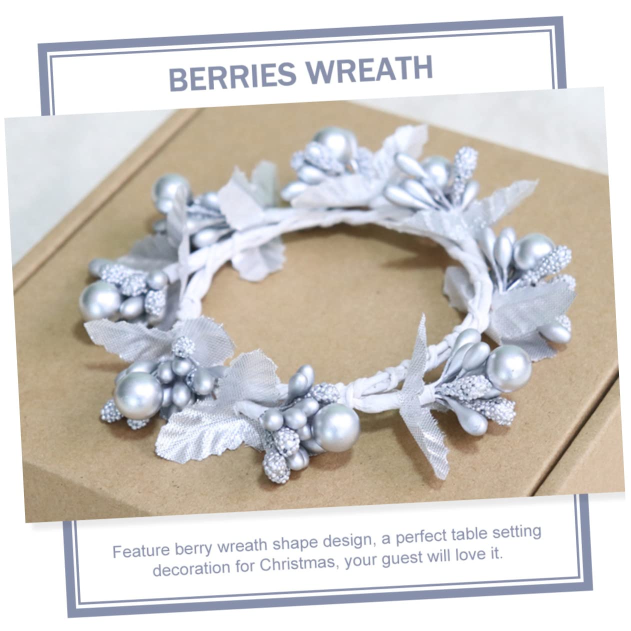 Ciieeo 5 Ensembles Ronds De Serviette Baies Ronds De Serviette en Or Décor Bling Décoration De Noel Decor Noel Boucles De Serviette Baies Couronne Décorative Fil De Fer 4 Pièces * 5