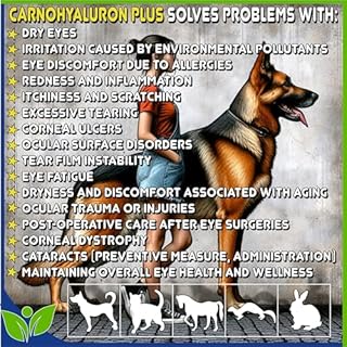 Lubricating Gel Eye Drops 15ml with Hyaluronic Acid 0.4% & L-Carnosine for Pets Cat&Dog Moisturizer Soothes Dryness and Irritation & Itchy, Daily Use to Relieve Dry Eyes & Сataract, Artificial Tears