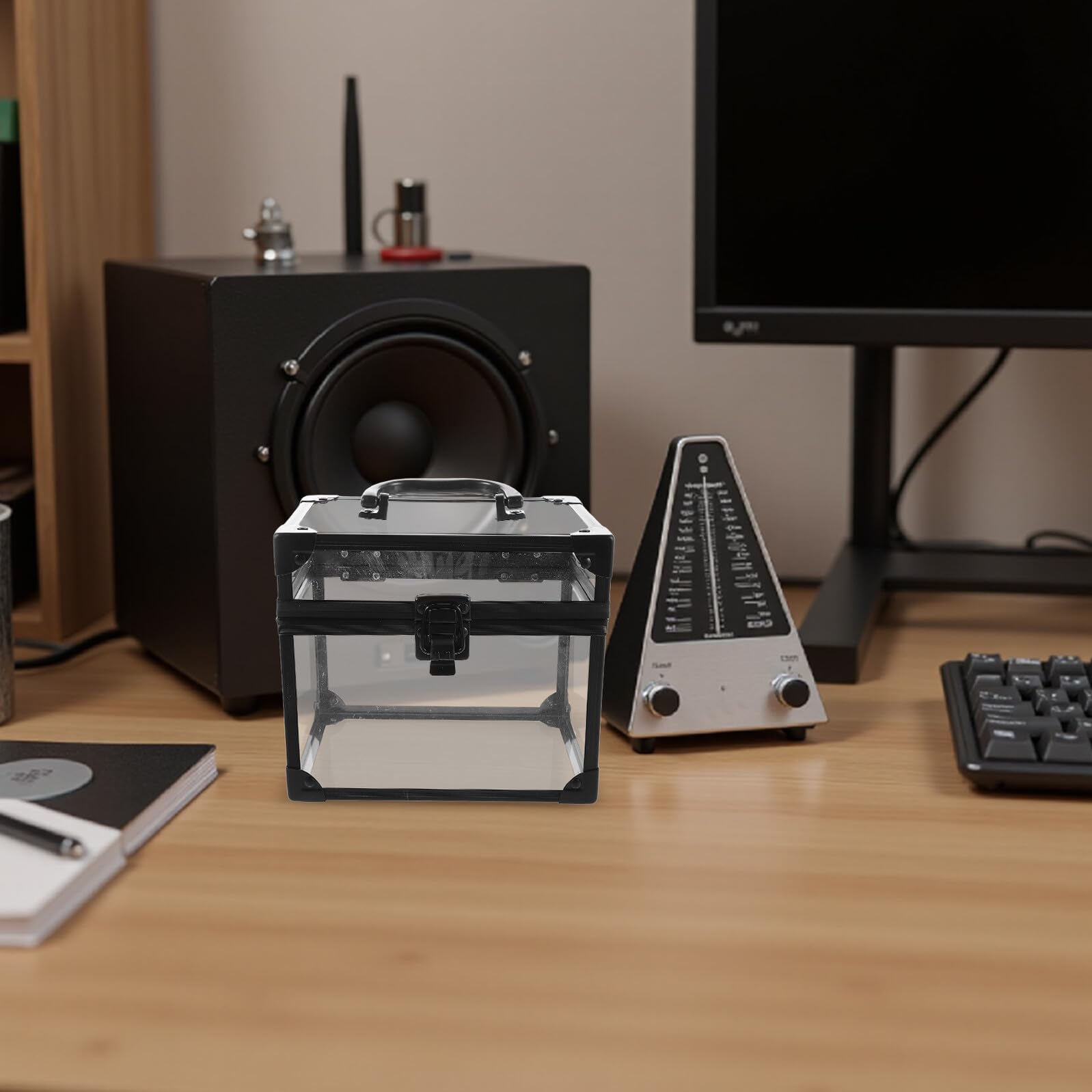 PRETYZOOM Scatola Porta Vinili Impilabile Trasparente con Protezione e Organizer per Dischi Cd Dvd Custodia Rigida per Casa e Studio Contenitore Capiente per Album e Supporto Facile da