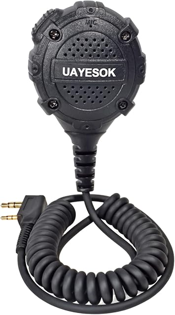 UAYESOK Two Way Radio Shoulder Mic Walkeie Talkie 2 Pin Handheld Speaker Microphone for Kenwood TK-3501 TK-3701 Baofeng UV-5R BF-888S WOUXUN eSynic RT24 RT27 2Way Radio Accessories
