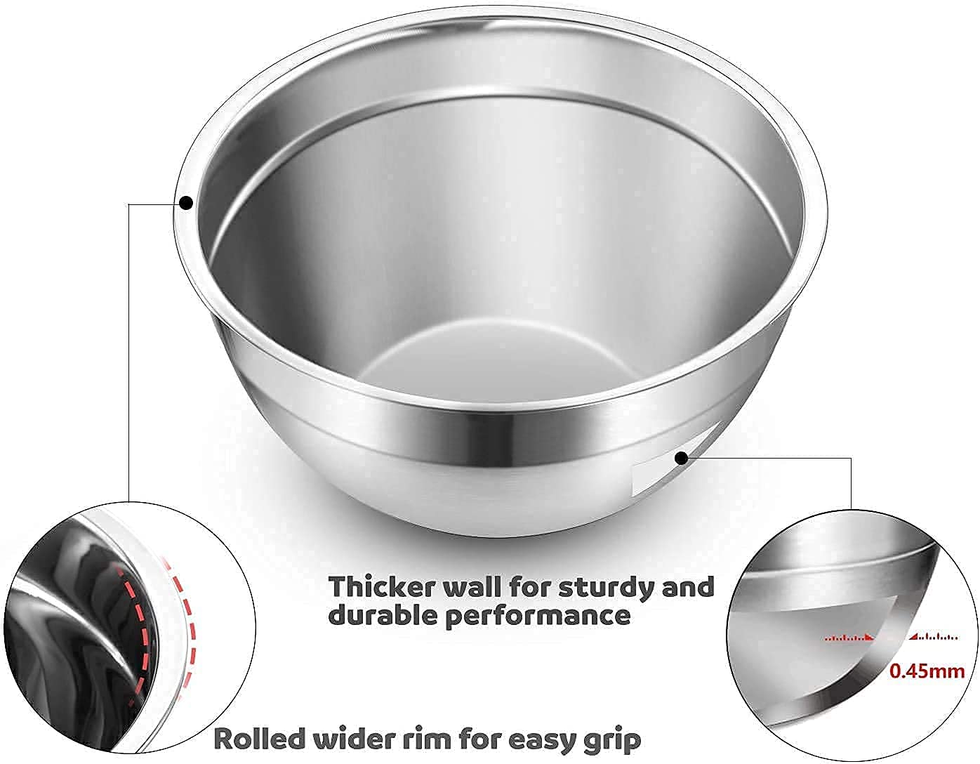 Okllen Set di 6 ciotole per snack e zuppe in acciaio inox 18/8, 425 g, antiscivolo, a doppia parete, isolate