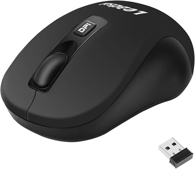 Wireless Mouse for Laptop Silent Cordless USB Mouse Wireless Optical Computer Mouse, 4 Buttons, AA Battery Used,1600DPI with 3 Adjustable Levels for Windows 10/8/7/XP/Mac/Macbook Pro/Air/HP/Acer