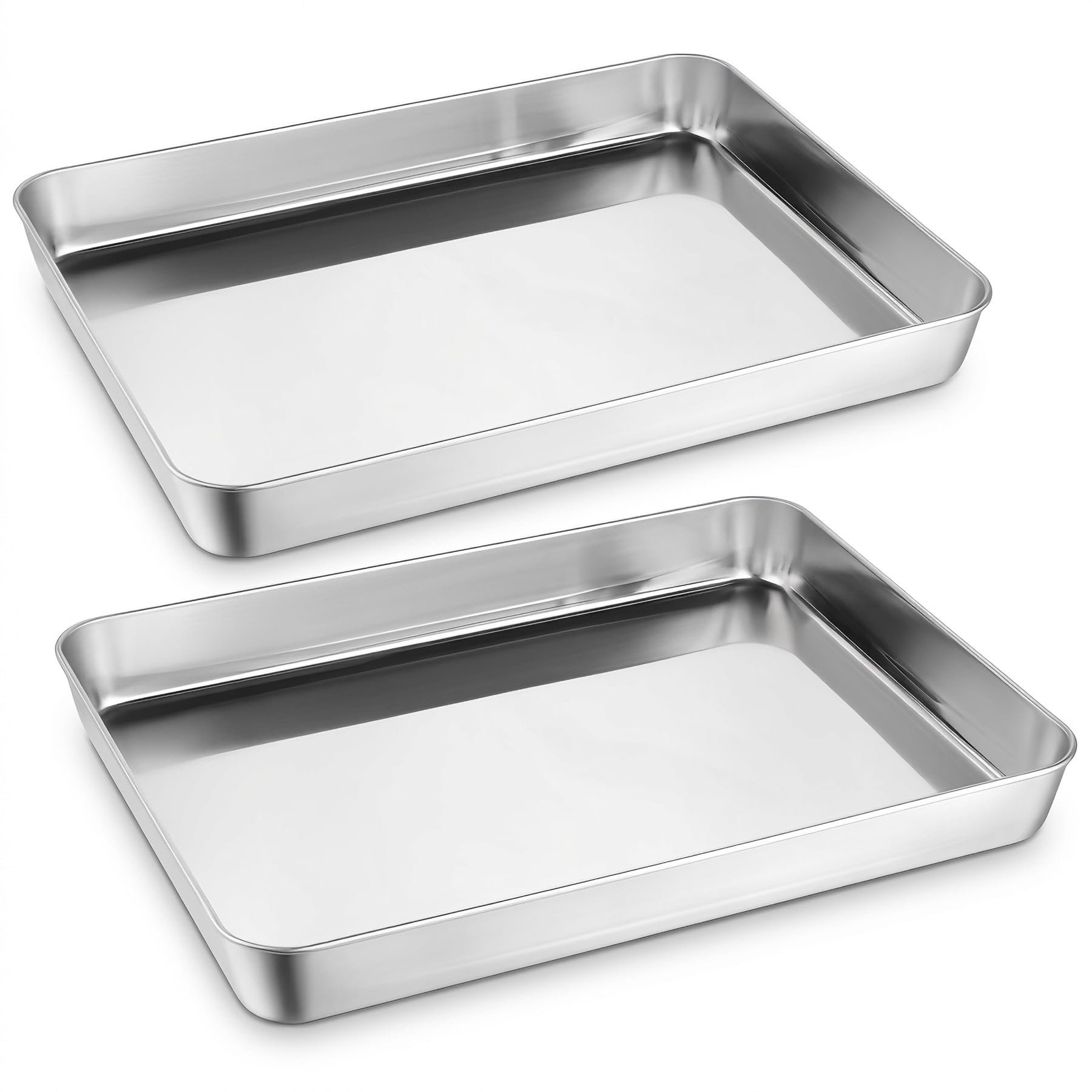 HaWare Lot de 2 moules à rôtir profonds en acier inoxydable 40 x 30 x 5 cm