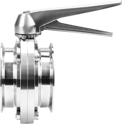 Miniatura 21 de DERNORD Válvula de mariposa de trébol de 2 pulgadas con mango de gatillo, ajuste sanitario de acero inoxidable 304