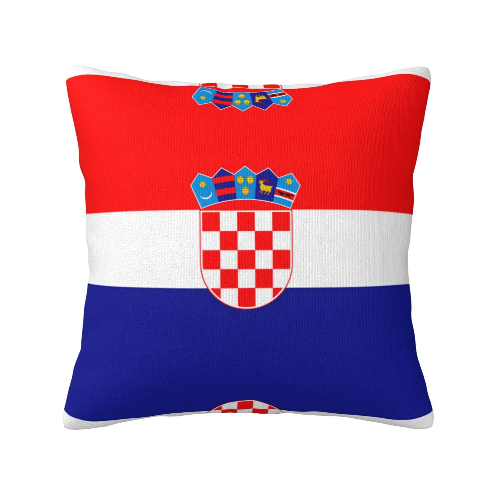 Republic of Croatia flag Print Decorative Throw Pillow Covers for Sofa, Outdoor and World Cup Celebrations