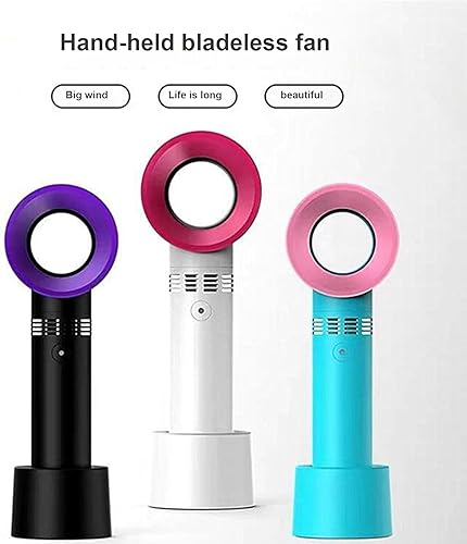 Miniatura 4 de Mini ventilador portátil sin aspas para extensión de pestañas, silencioso portátil recargable, ventilador de pestañas de mano con 3 velocidades,
