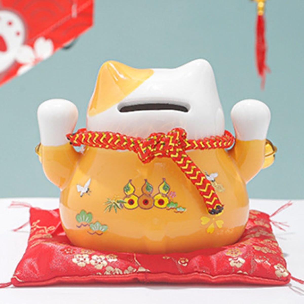 Amazon | Unlnsiy まねきねこ 貯金箱 陶器 12cm | 陶器製招き猫貯金箱