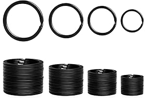 40 Pack Black Key Rings for Keychains Key Rings Keychain Sizes Black...